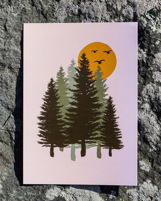 Kuusitarhan kuu -printtikuva